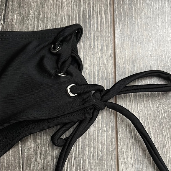 Black Lace-Up Bikini Set, Small - Picture 4 of 8